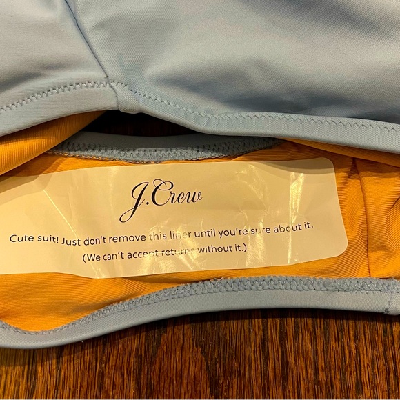 J.Crew V-neck One-Piece Bathing Suit NWT Light Blue Size 8 - Picture 9 of 11